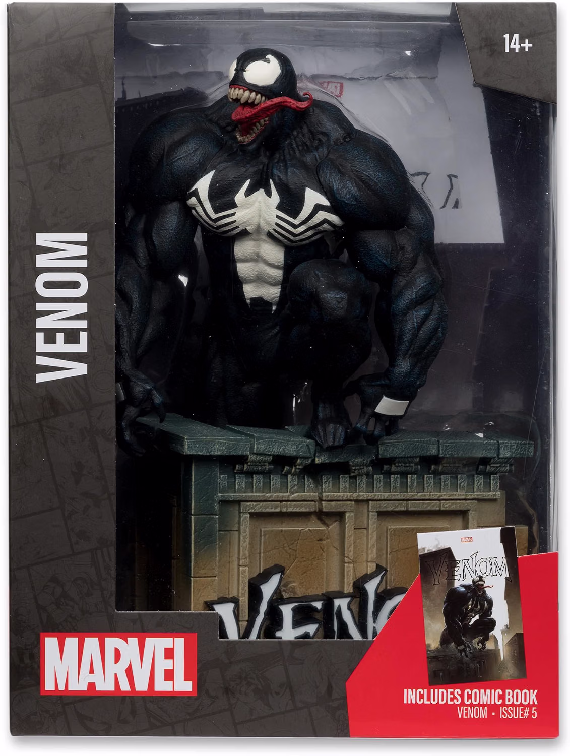 McFarlane Marvel Venom 1:6th Scale Collectible with Scene & Comic (Venom #5)